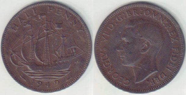 1949 Great Britain Half Penny A008816